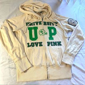 Victoria's Secret Love Pink University Zip-up Hoodie Medium